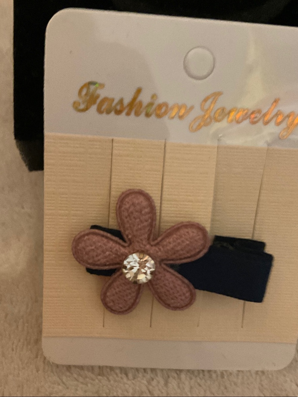 Floral Hair Clip in Blue & Brown NWT